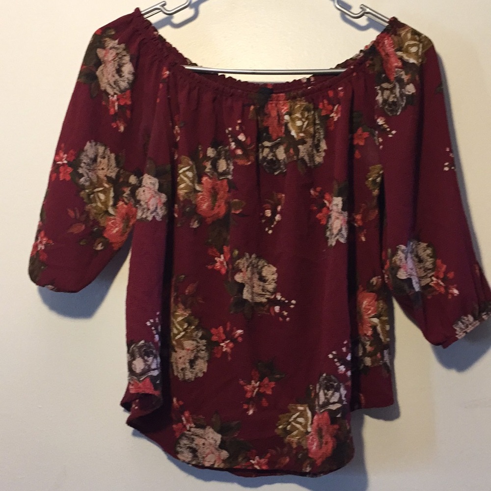 Floral quarter sleeve shirt